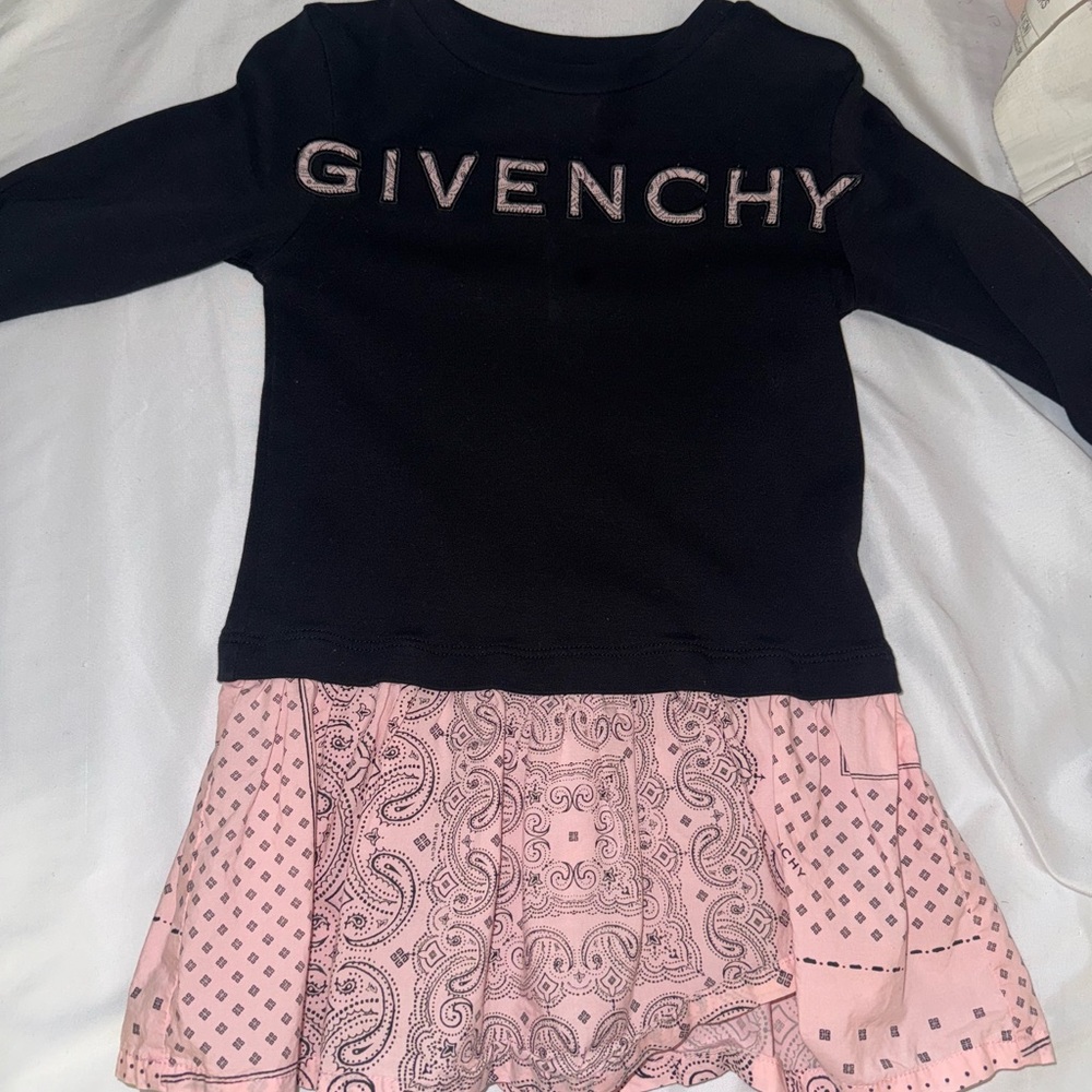 Givenchy Black and Pink Long Sleeve Tee